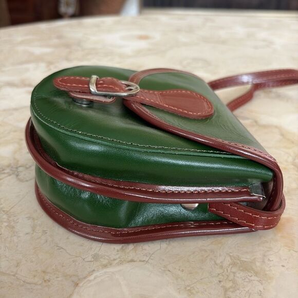 NWOT Vera Pelle Vintage Italian Leather Mini Saddle Bag Shoulder/Crossbody - Picture 6 of 14